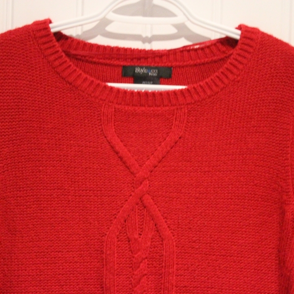 2/$20 🏷 Style & Co Red Knit Sweater Size S Petite - Picture 2 of 3